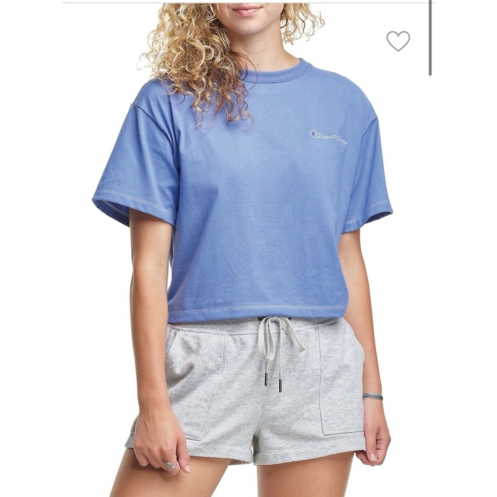 Champion Contrast-Stitch Cropped T Shirt XL NWT .